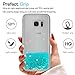 LeYi for Galaxy S7 Case with Tempered Glass Screen Protector [2 Pack] for Girls Women, Cute Glitter Shiny Quicksand Clear Phone Case with Car Holder Kickstand for S7 ZX Turquoise