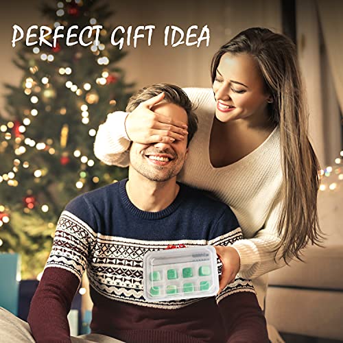 Livond Whiskey Stones - Reusable Ice Cubes for Cooling Rum, Beer, Wine, Iced Tea, Water -Ice Cubes with Ice Tray and Tongs - Drinking Gift for Dad, Husband, Grandpa, Friends, Family - Pack of 8