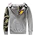 CLJJ7 Men's Shark Printed Hooded Sweatshirt (Large, Gray)