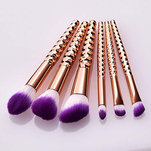image for Seaintheson Makeup Brushes Set, 6 Pcs Makeup Brushes With Honeycomb Ro
