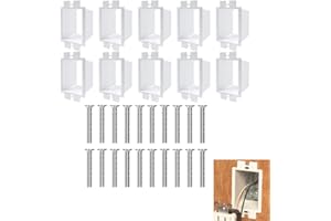KLHCDUO 10 Pcs White Plastic Electrical Outlet Box Extenders with 20PCS Screws, 1-Gang, Single Gang Box Extender, Power Switc