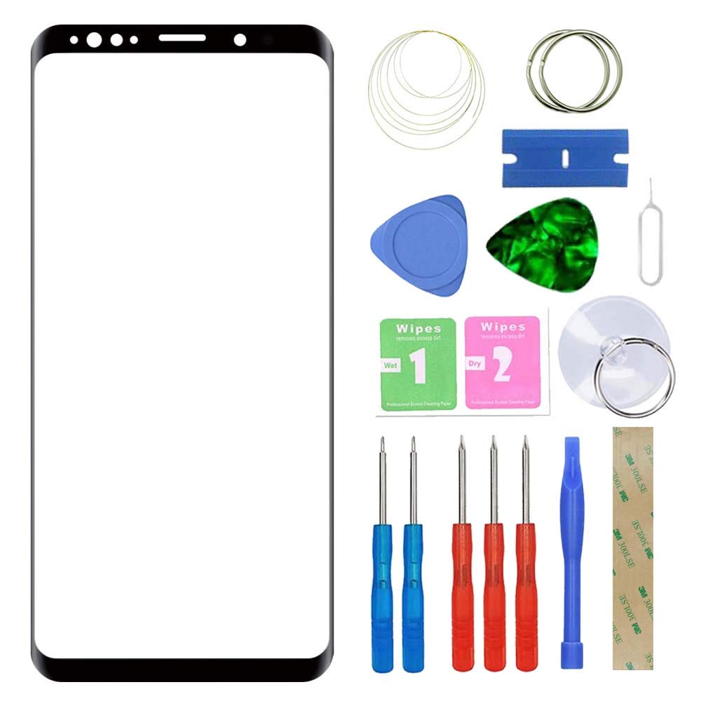 MovTEK Screen Replacement Front Glass Repair Kit Genuine for Samsung Galaxy S9 G960F (No Touch and LCD Display) Black