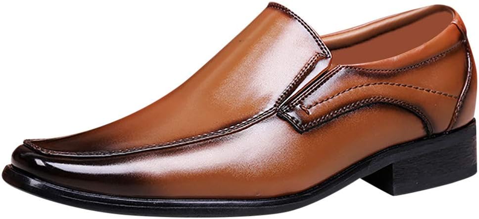 Corriee Mens Classic Modern Leather Shoes Formal Business Dress Shoes Slip On Loafer Men's Tuxedo Oxford