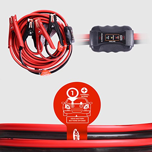 TOPDC Smart Jumper Cables 4 Gauge 20 Feet 40℉ to 167℉ Heavy Duty Booster Cables with Reverse
