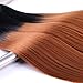 Silky Straight Hair Extensions Synthetic Hair Weave 3 Bundles Two Tone Ombre Color T1/30 (16