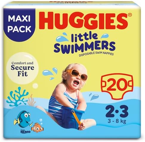 Little Swimmers Pannolini Taglia 2-3 (3-8 kg), Pannolino costumino, Design Disney, 20 Pz