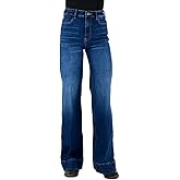 Stetson Womens 751 Wide Leg Plain Back Blue Cotton Blend Jeans 16R