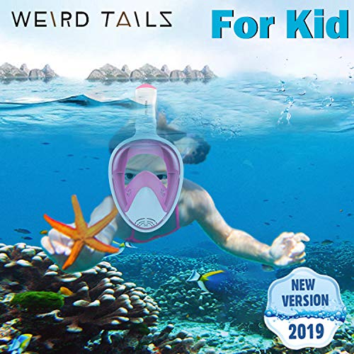weird tails 2019 Upgraded Full Face Snorkel Mask, Foldable Snorkeling Mask for Adults and Kids with Camera Mount 180° Large Panoramic View Easy Breath Dry Top Set Anti-Fog Anti-Leak
