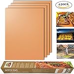 Atiyoc Copper Grill Mat, Non-stick and Heat Resistant Mats for Charcoal, Electric and Gas Grill FDA-Approved, PFOA Free (4 Pack)- 15.75 x 13 inches