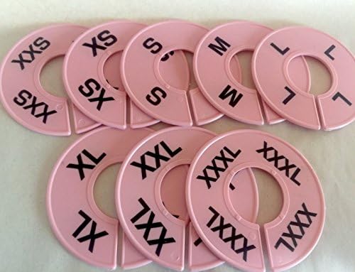 Clothing Round Rack Size Dividers PINK with Black Print XXS - XXXL