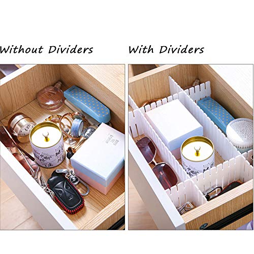 ShineMe Drawer Divider Sock Storage DIY Plastic Drawer Dividers Household Storage Thickening Housing Spacer Sub-Grid Finishing Shelves for Home Tidy Closet Stationary Makeup Socks Organizer (16pcs)