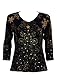 Jess & Jane "Christmas Star" Dressy or Casual Rhinestone Tee Shirt 15-811BK