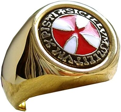 Attractive Signet Templar Enamelled Steel Size: 62