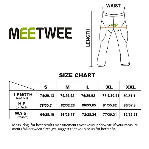 image for Meetwee Men's Cycling Tights 3/4 Pants 4D Padded Bicycle Riding Compre