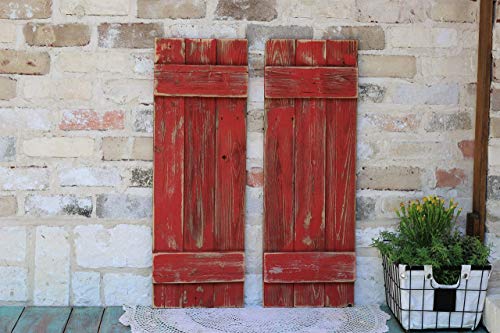 Red Farmhouse Shutters set of 2