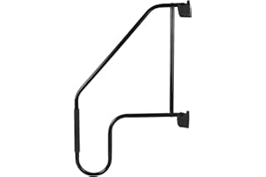 Aussio RV Door Handle Step Rails, Camper Accessories for Outside RV Latch Extender Outdoor Handrail Wall Mount for Trailer Garden Steps, Safety Grab Bars Stair Handrails for Kids and Elderly - Black