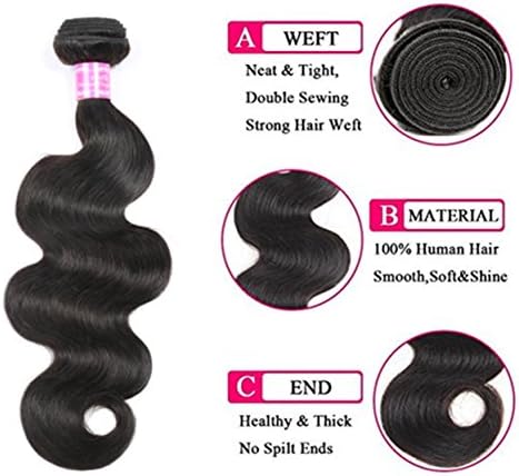 RUIMEISI 8A Brazilian Virgin Hair body wave 4 Bundles with Closure 100% Unprocessed Human Hair Weave With Lace Closure