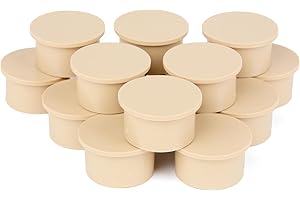 SummitLink Pool Fence Hole Plug Deck Patio Ground Cover Caps (15pcs, Beige (Heavy Duty))