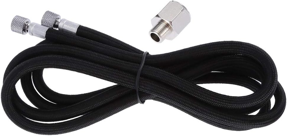 Braided Hose,1.8M EVA Braided Airbrush Hose Air Tube 1/8"-1/4" Adaptor Fitting Ends Coupling, Defult