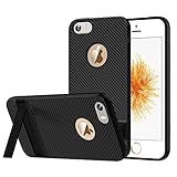 iPhone SE Case, JETech Slim-Fit iPhone SE 5s 5 Case Cover with Microfiber and Self Stand for Apple iPhone SE/5s/5 (Black) - 3440