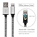 Cacoy Double Nylon Braided USB A Cable with Lightning Connector, MFi Certified iPhone Charger with Leather Strap for iPhone iPad, 10 Foot, White and Black