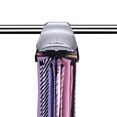 Primode Motorized Tie Rack with LED Lights Closet Organizer, Stores