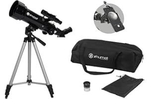 Zhumell - 70mm Portable Refractor Telescope - Coated Glass Optics - Ideal Telescope for Beginners - Digiscoping Smartphone Adapter