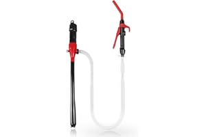 FUELIO Fuel Transfer Pump with Nozzle - Battery Powered Fuel Pump With 3 FT Long Hose 2.2 GPM Transfer Pump For Water Kerosen