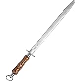 KINTIF Sharpening Steel 10 inch Professional Knife Sharpener Honing Rod, Fine Lines, High hardness, Flat Knife Honing Steel