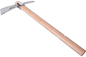 Generic Stainless Steel Pickaxe Gardening Mattock Hand Tools Sturdy Pick Mattock Gardening Hardware Tools for Outdoor Garden 
