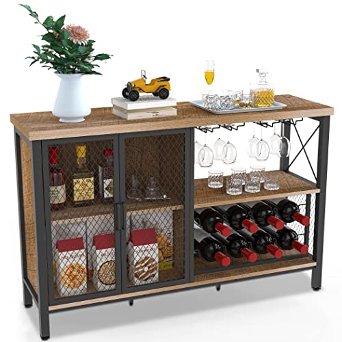 Liquor Cabinet Bar for Home, Wine Cabinet Adjustable Inner Board Multifunctional for Home, Bar, Living Room