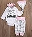 Emmababy Newborn Girls Clothes Baby Romper Outfit Pants Set Long Sleeve Winter Clothing (Newborn, White 1)