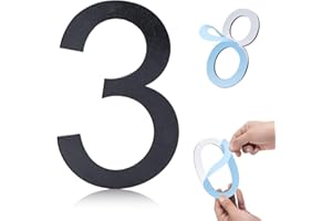HOIUTER 6 Inch Self-adhesive House Numbers,Stainless Steel House Number for Outside,Big Modern House Numbers, Garden Door Address Numbers for House, 911 Visibility Signage (3)