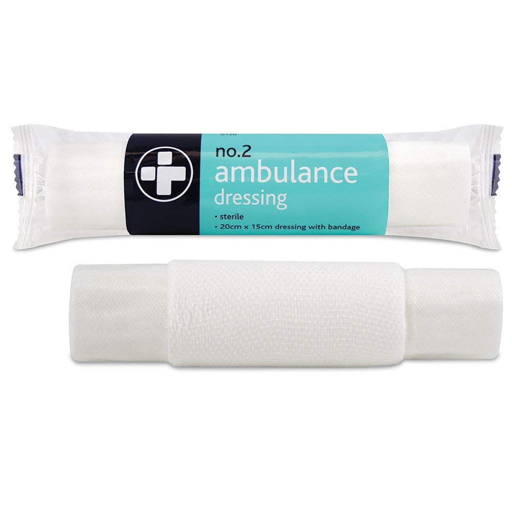 Reliance Medical No 2 Sterile Ambulance Dressing - Highly Absorbent, Individually Wrapped, for Deeper Wounds and Treating Injuries, 20 x 15 cm, 1 Piece