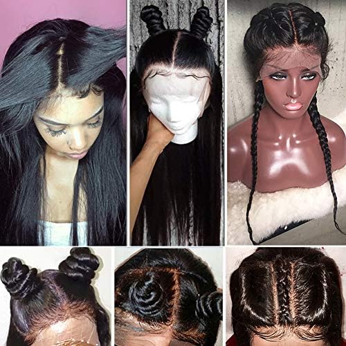 8A Brazilian Human Hair Wigs Straight Glueless Lace Front Wigs for Black Women Full Lace Human Hair Wigs with Baby Hair (24 inch,lace front wig)