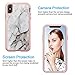 LEAPTECH Hybrid iPhone Xs Max Case, Marble Pattern 3 in 1 Heavy Duty Shockproof Fit TPU and Hard PC Protective Armor Phone Case Cover Compatible for iPhone Xs Max (2018) 6.5 inch (Off-White)