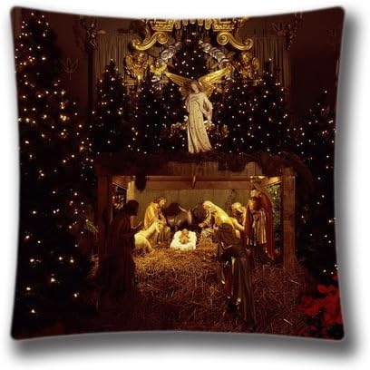 POP Home Pillows 18x18 Inch Christmas Pillow Covers Decorative Throw Pillows Christmas Xmas Stuff for Merry Christmas Nativity Holiday decor