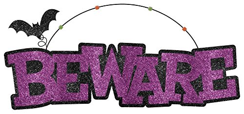"Beware" Glitter Halloween Sign- 15-1/2"