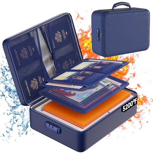DocSafe fireproof document organizer box with lock