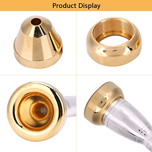 Brass Trumpet Mouthpiece Set 1-1/2c 3c 5c 7c 2b 2c 3b 3c Gold Plated Mouth Pieces Cups Trompette Replacement Parts Rich Tone Brass Wind Musical Instruments Accessories (Set2: 2b 2C 3b 3C)