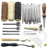 BIGTEDDY - Leathercraft Basic Accessories Tools Kit for Hand Sewing Stitching Wheels and Stamping Set