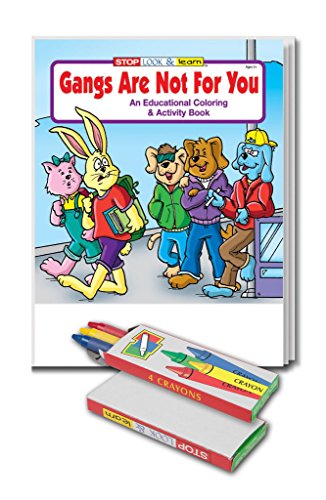 Gangs are Not For You Kid's Coloring Book and Crayon Set in Bulk (25-pack)