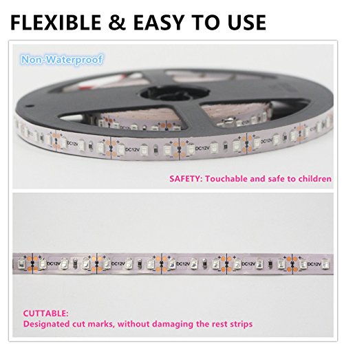 Led Strip Lights, IEKOV 2835 SMD 600LEDs NonWaterproof Flexible Xmas