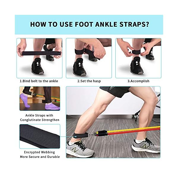 Racokky Exercise Resistance Bands Set Men Home Gym Stretch Training Workout Bands,Portable Fitness Accessories with 5…