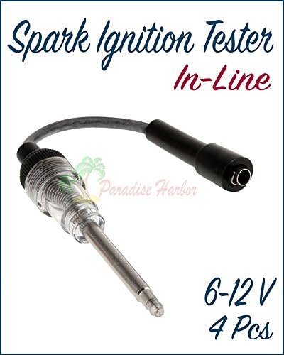Paradise Harbor 4 Pcs 6-12V In-Line Spark Plug Engine Ignition Tester Pick Up Coil/Armature Diagnostic Detector Tool For Automotive Car Lawnmower Small &amp; Big Internal/External Engines