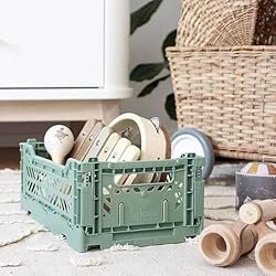 AYKASA Collapsible Storage Bins, Plastic Crate for