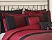Unique Home Queen Burgundy Black Comforter Set, 7 Piece, Laticia Leaf