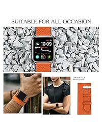 Marge Plus   Correa de repuesto para Apple Watch Series 4 3 2 1 Sport Edition, color marrón