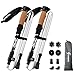 Spofine Trekking Poles, 2 Pack Collapsible Hiking Poles, Folding Walking Sticks, Lightweight Aluminum 7075 Hiking Sticks with Cork Grip, Adjustable Quick Lock Climbing Sticks