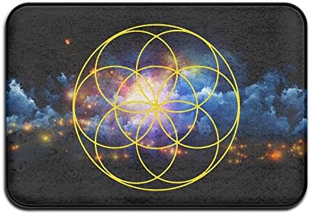Fashion Gold Seed Of Life Logo Doormat Welcome Mat